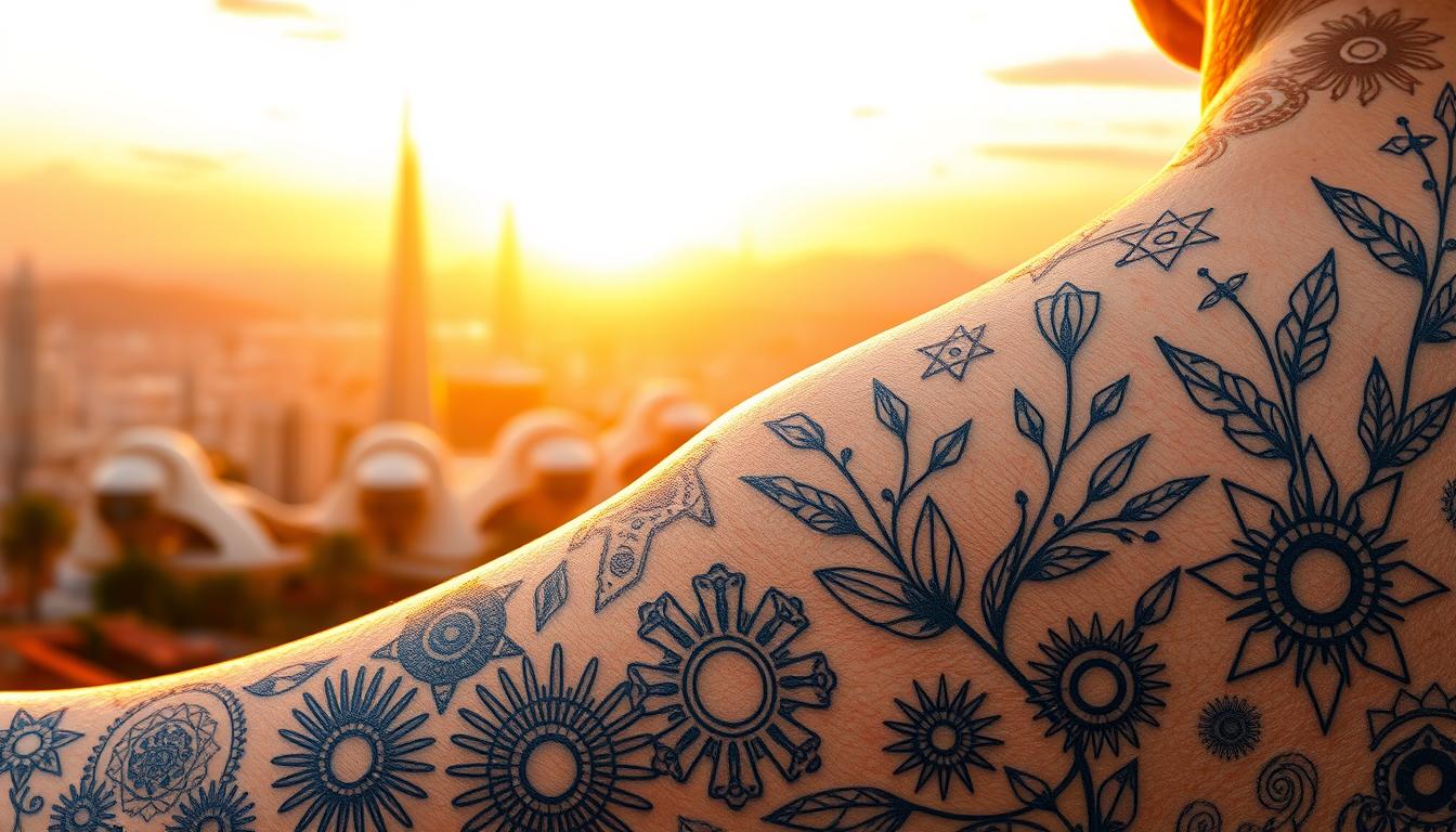 glowing-solarpunk-tattoo-sleeve-with-solar-panels-bioluminescent-leaves

