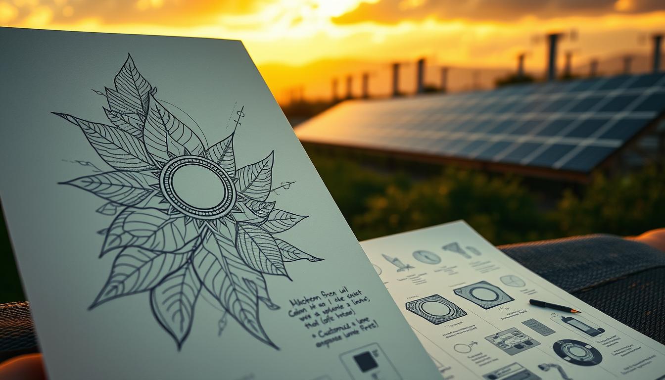 Geometric-solarpunk-chest-piece-showcasing-futuristic-eco-community-designs
