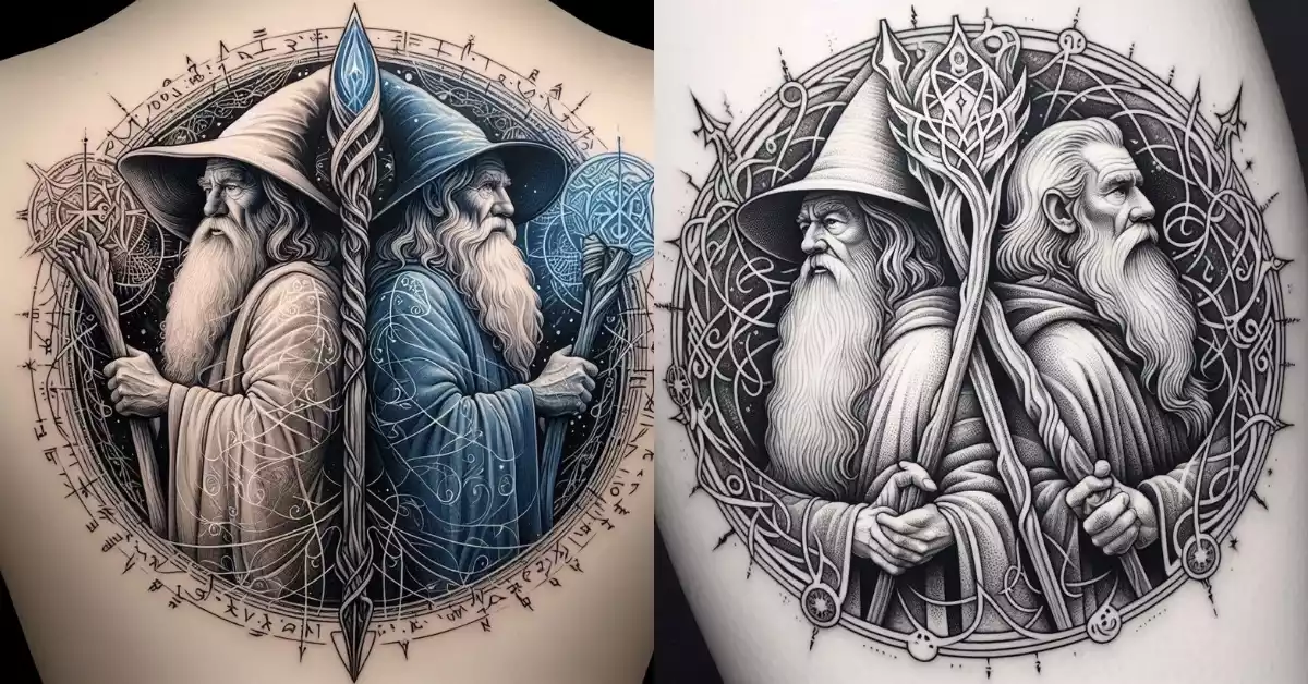 You are currently viewing Gandalf and Merlin wizard Tattoo Designs: Classic Wizard Ink Inspiration