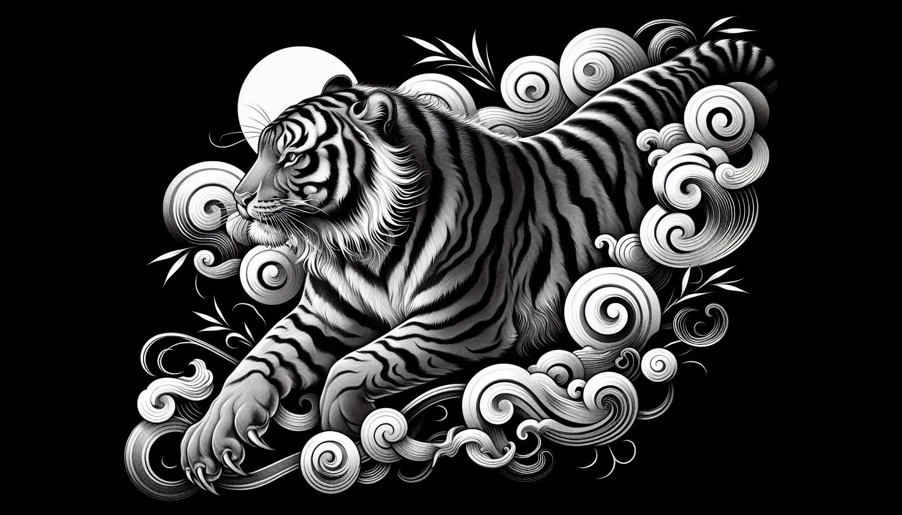black-and-grey-japanese-tiger-arm-tattoo