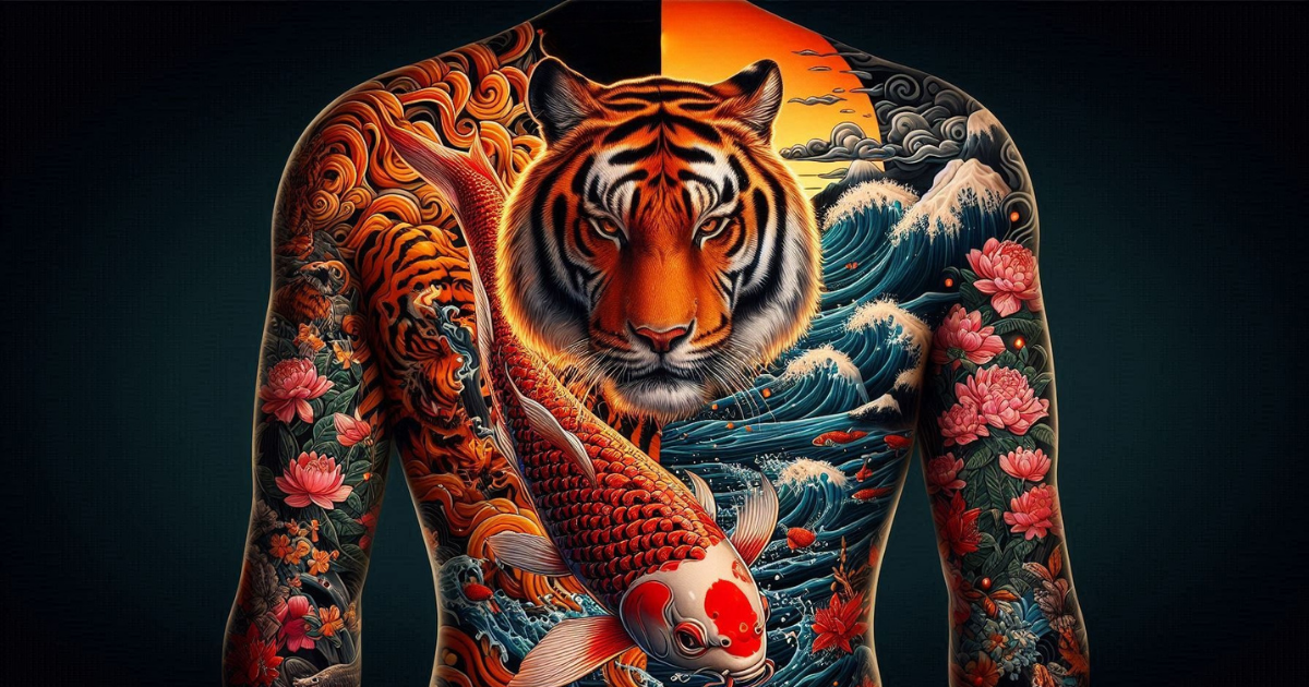 japanese-tiger-and-koi-fish-back-tattoo
