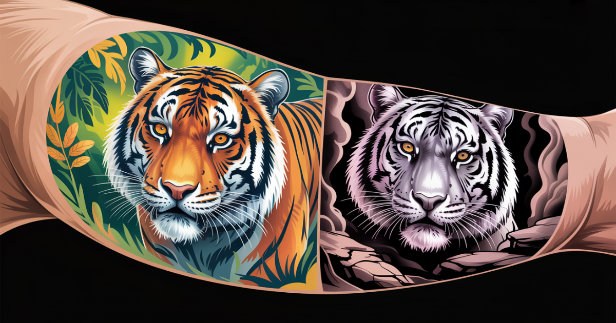 tribal-tiger-head-tattoo-for-men-on-upper-arm
