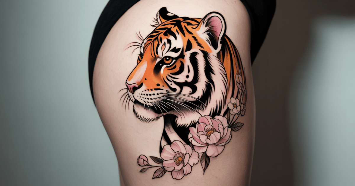 geometric-tiger-tattoo-design-women-back