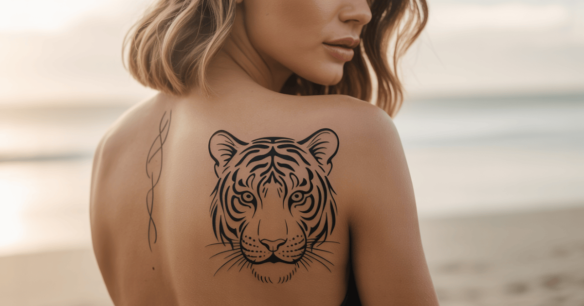 fine-line-tiger-tattoo-design-women-collarbone