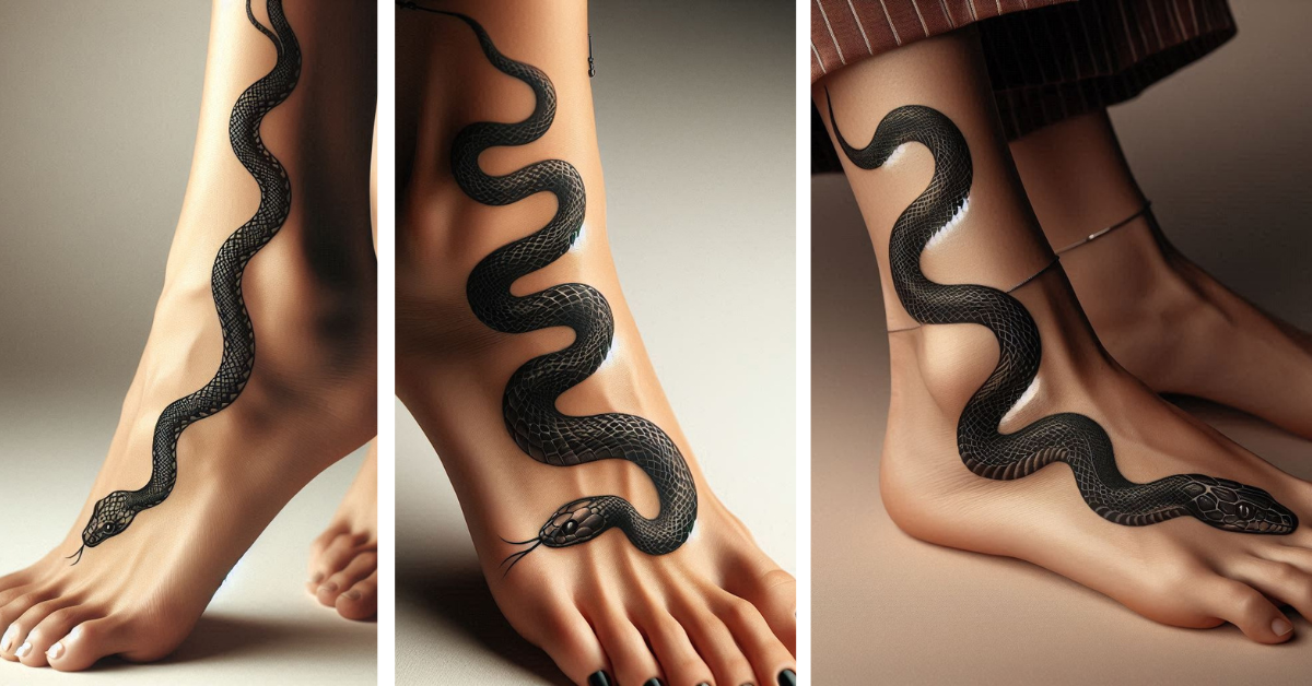Ankle-and-Foot-Snake-Tattoos