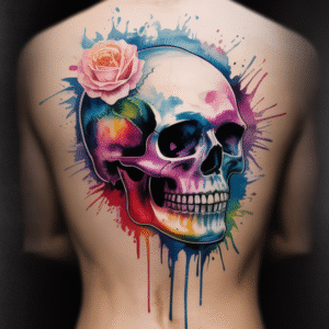Read more about the article Watercolor Skull Tattoo Designs: A Splash of Death & Beauty