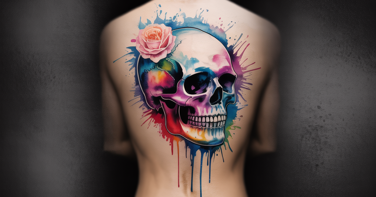 Read more about the article Watercolor Skull Tattoo Designs: A Splash of Death & Beauty