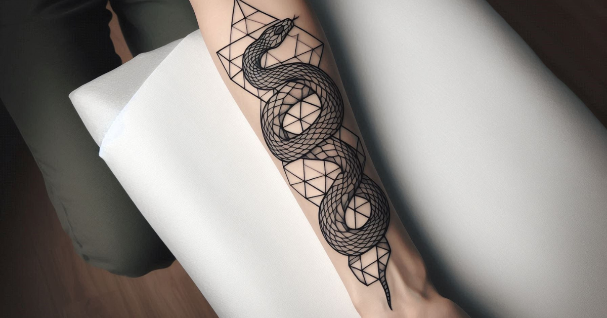 geometric-snake-tattoo