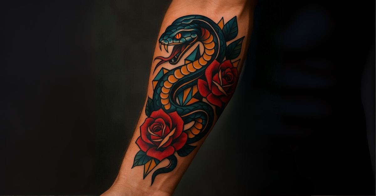 neo-traditional-snake-tattoos