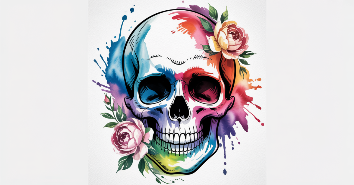 watercolor-skull-tattoo-meaning