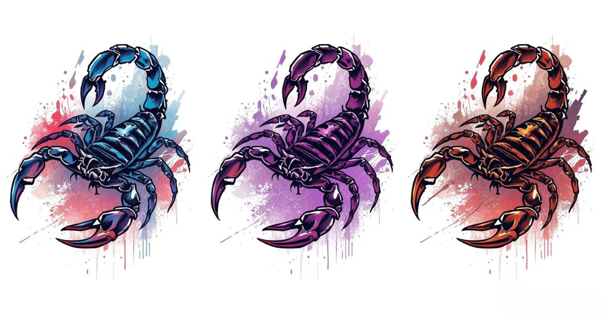 colorful-modern-scorpion-tattoo-color-schemes