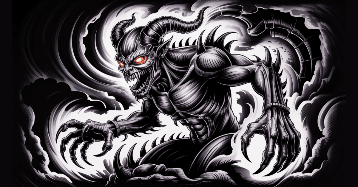 scary-monster-tattoo-design-with-horns-and-dark-shading