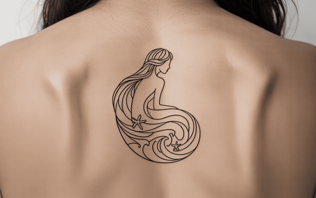 small-minimalist-mermaid-tattoo-outline-on-wrist