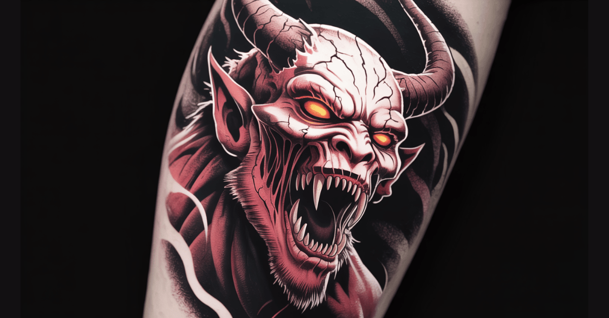 traditional-scary-demon-monster-tattoo-black-and-grey-ink