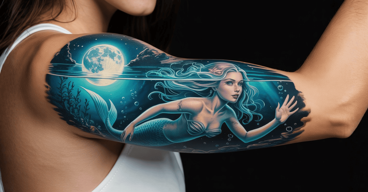 You are currently viewing 30 Stunning Mermaid Sleeve Tattoo Designs: Full-Arm, Half-Sleeve & Ocean-Themed Concepts