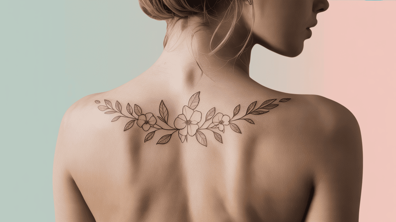 minimalist-lower-back-tattoo-script-symbol-combination-elegant-style