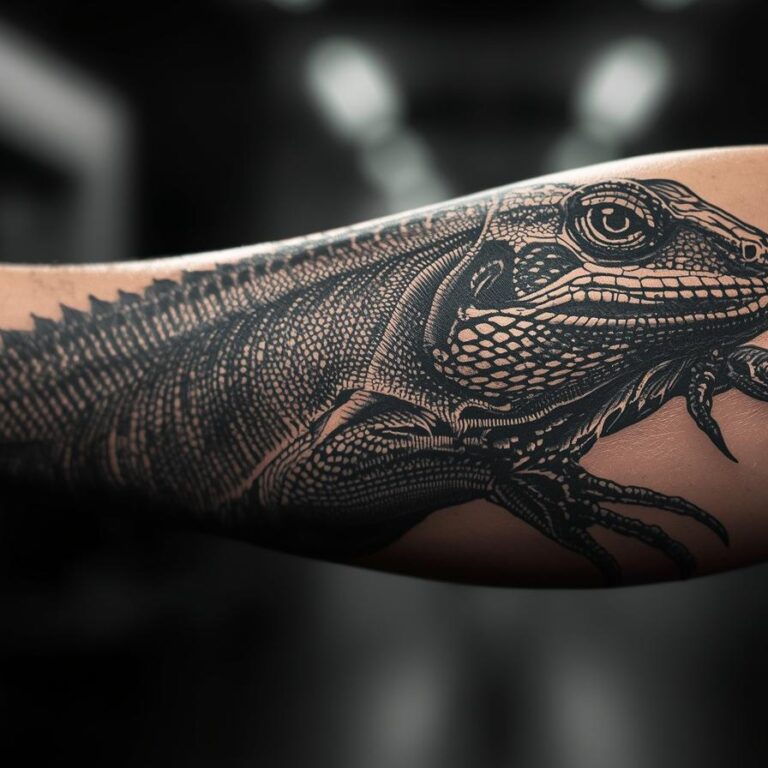 realistic-lizard-tattoo-design-on-male-forearm-black-and-grey-style